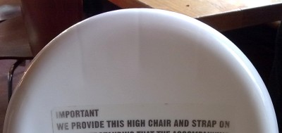 Warning on high chair