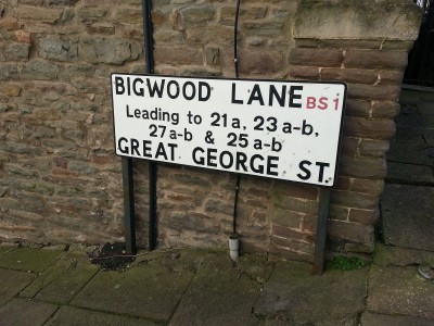 Bigwood Lane sign