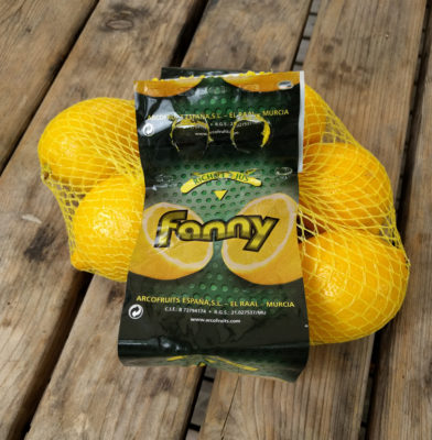 Picture of a pack of lemons labelled Fanny